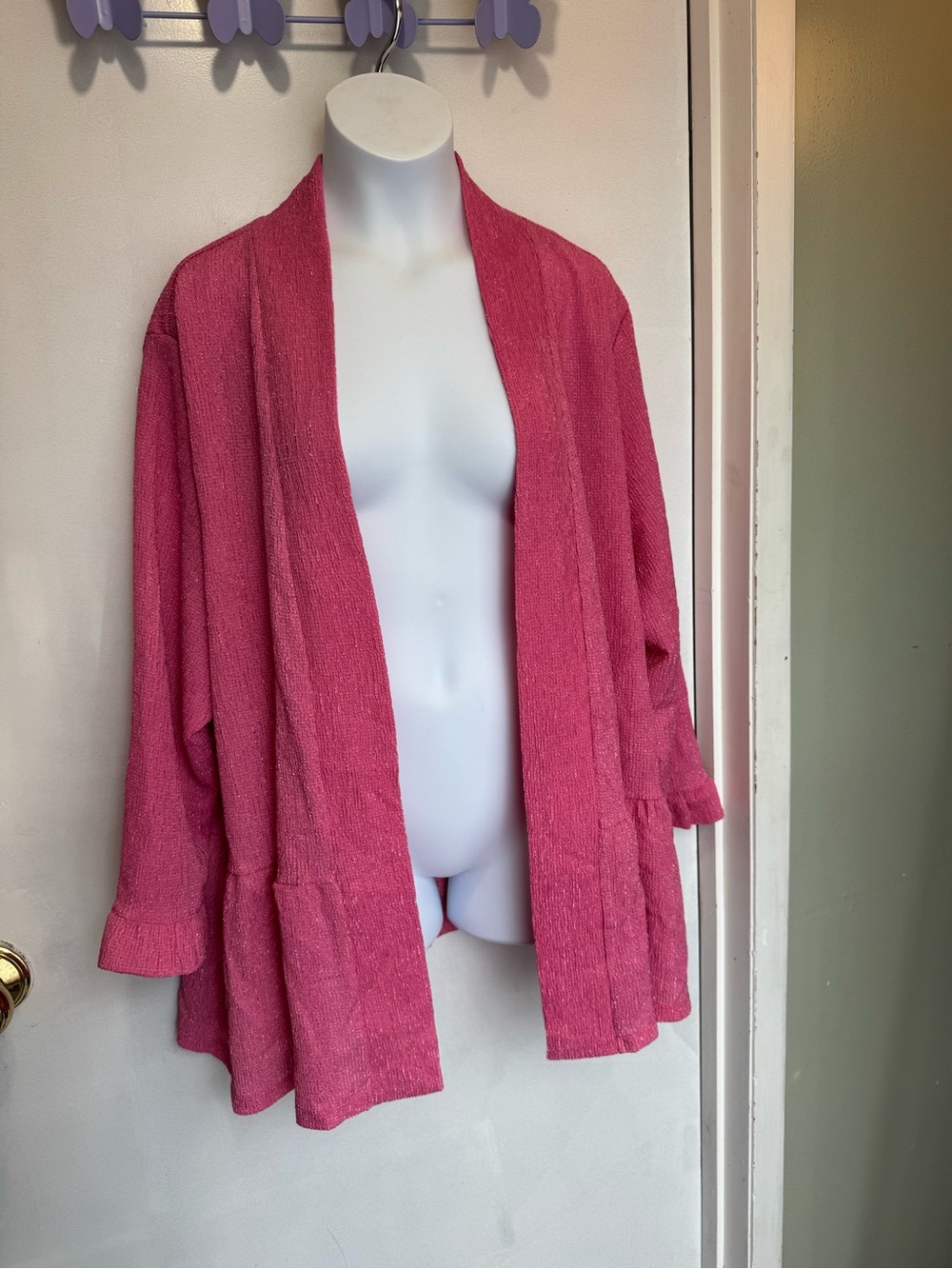 Allison Daley Raspberry Pink Textured Knit Top